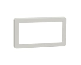 LK FUGA Base 63 design ramme i lysegrå, 1x2 modul, med en ren og enkel frontflade på hvid baggrund.