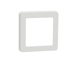 LK FUGA Base 63 designramme i hvid til 1 modul med et stilrent firkantet design på hvid baggrund.