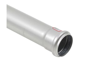 Blücher EuroPipe afløbsrør i rustfrit syrefast stål AISI 316L, Ø50 mm og 250 mm langt, vist på hvid baggrund.