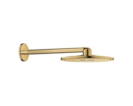 Grohe Rainshower Smartactive hovedbruser med 310 mm hoved og 430 mm vægmontering i poleret Cool Sunrise messing-finish.