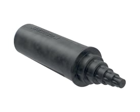 Geberit FlowFit kalibreringsværktøj til 16-40 mm systemrør, fremstillet af sort plast.