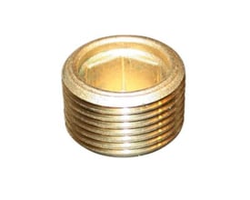 Isiflo prop med indvendig 6-kant i messing til 3/8" nippelgevind, vist på hvid baggrund.