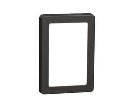 LK FUGA Base 63 designramme i koksgrå, 1½ modul, vist fra fronten på en hvid baggrund.