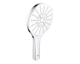 Grohe Vitalio Smartactive håndbruser i krom med blank overflade og 150mm hoved. Synlig fra siden med fokus på design og stråledyser.