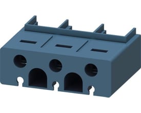 Siemens klemmedæksel til S2 boksterminaler, fremstillet i blå plast med tre udtag på siden.