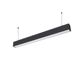 V-TAC 40 W LED-takarmatur i svart med hvit lysflate, hengt opp i vaier og vist skrått forfra.