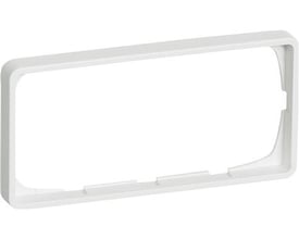 Hvid LK FUGA Baseline 50 ramme uden midtersprosse, 1x2 modul bredde, set fra siden for at vise dens flade profil.