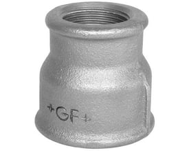 Georg Fischer galvaniseret formmuffe, ⅜" x ¼", fremstillet af blødstøbt stål med indvendigt gevind på begge sider.