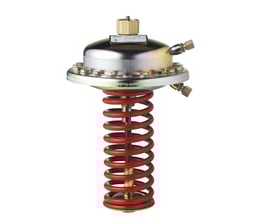 Danfoss AFP-9 regulatordel med PN25, 0,5-3,0 bar indstillingsområde og rød fjedermekanisme.