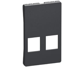 LK FUGA dataudtag i koksgrå, 1½ modul med to large keystone porte til netværkskabler, halogenfri.