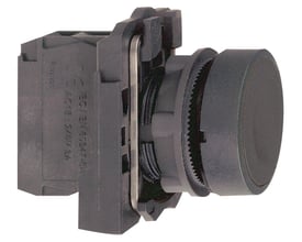 Schneider Electric trykknap fra Harmony Style 5 serien, ø 22 mm, sort kunststof med en 1 NO kontakt.