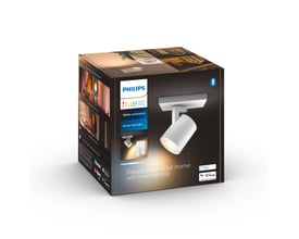 Pakke med Philips Hue Runner spotlampe i hvid, med White Ambiance teknologi og inkluderet Dimmer Switch.