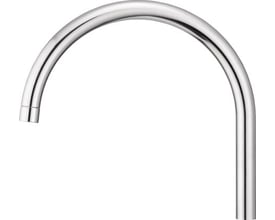 FM Mattsson svingtud 9000E C-MODEL i skinnende krom med et fremspring på 233 mm, monteringsklar.