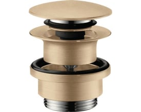 Hansgrohe Push-Open bundventil i børstet bronze med 1 1/4" gevind, fremstillet i messing.