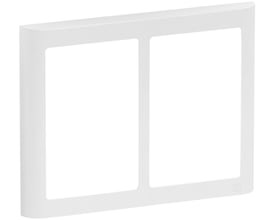 LK FUGA Soft 63 vandret dobbelt designramme, hvid, 2x1½ modul med bløde afrundede kanter.