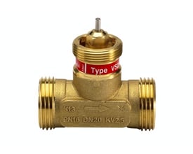 Danfoss VS2-20 2-vejs sædeventil i messing med udvendigt gevind, DN20 og Kvs 2,5.