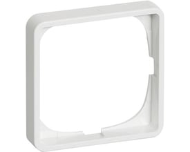 LK FUGA Baseline 50 ramme i hvid plast, 1 modul bred og høj, med afrundede kanter og en ren, minimalistisk profil.