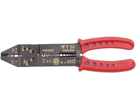 Elpress T50 pressetang til 0,5-6 mm² isolerede og uisolerede forbindelser med røde håndtag og tydelige markeringer for presning.