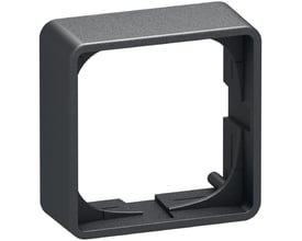 LK FUGA Baseline 50 forhøjet ramme i koksgrå med 1 modul og 21 mm dybde, præsenteret på hvid baggrund.