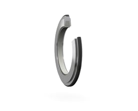 SKF tætningssæt TSN 518 C, vist i tværsnit, der illustrerer den sammensatte konstruktion af metal og gummi.