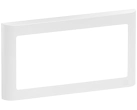 LK FUGA Soft 63 vandret design ramme i hvid, 1x2 modul med antibakteriel overflade, vist isoleret.