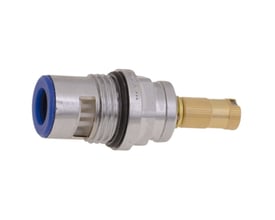 Mora keramisk topstykke i metal med blå ring foran og messingdel bagpå, passer til Rexx og Safe armaturer.