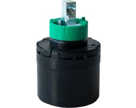 Hansgrohe M35 XS keramisk kartusche til Zesis i sort plast med grøn ring og metalstift.
