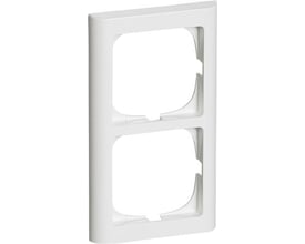 LK FUGA Softline 63 ramme i hvid, lodret design med plads til to 1-moduls indsatser.