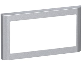 LK FUGA Soft 63 vandret designramme i stålmetallic finish, uden midtersprosse og med plads til 1x2 moduler.