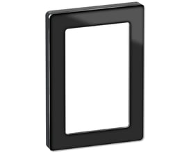 LK FUGA Pure designramme i mat sort med 1½ modul størrelse og blank sølv kant.