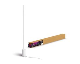 Philips Hue Signe gradient gulvlampe i hvid med tilhørende emballage, vist på hvid baggrund.