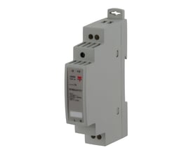 Carlo Gavazzi SPMA24151 strømforsyning for 24 V DC, 0,63 A og 15 W, sett skrått forfra.