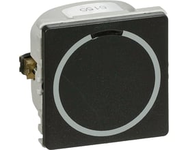 LK FUGA Lysdæmper LED 180 TOUCH IR, 1 modul i koksgrå med touch-cirkel og synlige tilslutningsklemmer.