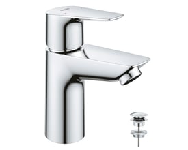 GROHE Start Edge ettgreps servantbatteri i krom med flatt grep og separat push-up-bunnventil.