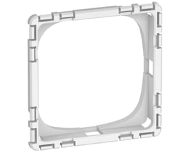 LK FUGA teknisk monteringsramme i hvid, 1 modul bredde, fremstillet af halogenfri plast og designet til Slim rammer.