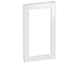 LK FUGA Pure designramme i hvidt glas med plads til 1x2 modul, uden midtersprosse.