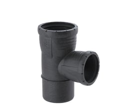 Geberit Silent-Pro grenrør 87° i sort PP MX materiale med dimensioner på 50x50 mm til afløb i bygninger.