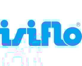 Isiflo logo i blå farve med teksten 'isiflo' og et registreret varemærke symbol øverst til højre.