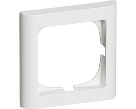 En hvid LK FUGA Softline ramme, 1 modul bred, vist forfra med afrundede hjørner på en hvid baggrund.