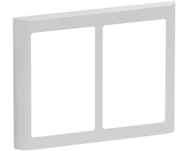 LK FUGA Soft 63 vandret dobbelt designramme i lysegrå, designet til 2x1½ modul med afrundede hjørner.