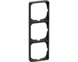 Lauritz Knudsen FUGA Baseline 50 ramme, koksgrå, 3 modul vertikal, med plads til tre 1-moduls indsatse.