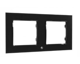 Shelly Wall Frame 2 Modul i sort farve, med plads til to moduler, perfekt til smart home installationer.
