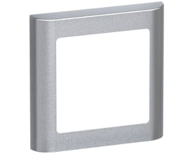 LK FUGA Soft 63 designramme i stålmetallic, en enkelt modul med bløde, afrundede kanter og en mat finish.