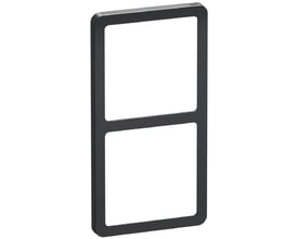 LK FUGA Slim designramme i koksgrå, 2 modul, med en dybde på 5 mm, lavet af halogenfrit materiale.