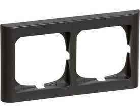 LK FUGA Softline 63 vandret ramme i koksgrå med plads til to 1-moduls indsatser, vist forfra på hvid baggrund.