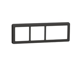 LK FUGA Base 63 designramme med 3 moduler i koksgrå, viser åbningen til indsatsen.