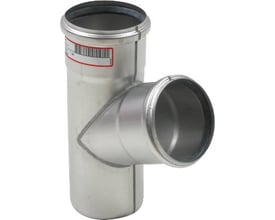 Blücher EuroPipe rustfri grenrør i AISI 304 stål med 68° vinkel og diametre på Ø82 mm.