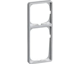 LK FUGA Baseline 50 ramme i stålmetallic, 2½ modul, med plads til to indsatser, vist lodret forfra.