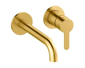 Damixa Silhouet indbygningshåndvaskarmatur med 180 mm børstet messing tud og et greb.