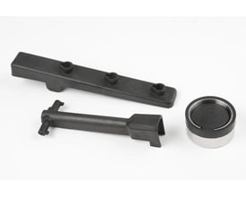 Grundfos kitsæt til KP A-1 dykpumper set fra en anden vinkel, viser kontraventil og monteringsdele i sort.